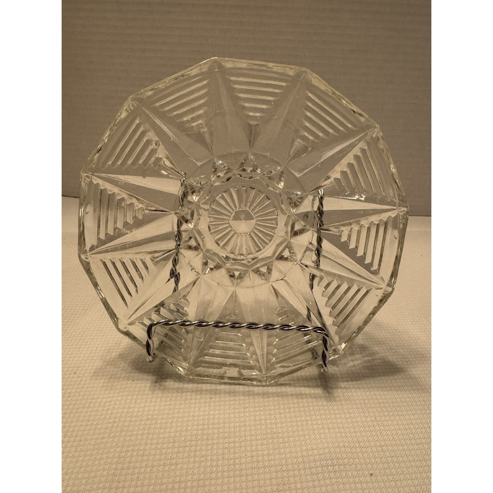 RARE Vintage Anchor Hocking Pattern 158, Ladder and Star Point 6.25" Glass‎ Bowl